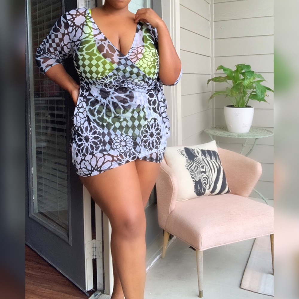 Black and White sheer swim cover